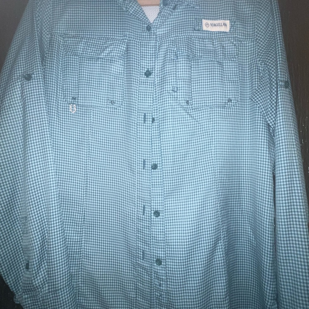 Magellan Blue Checkered Shirt